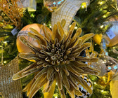 Gold Foam Glitter Dahlia Flower Head - Sets of 4 - ironyhome