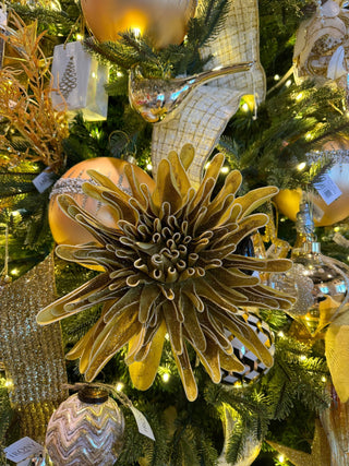 Gold Foam Glitter Dahlia Flower Head - Sets of 4 - ironyhome