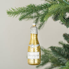 Gold Glass Wine Bottle Ornament - Set of 6 - ironyhome