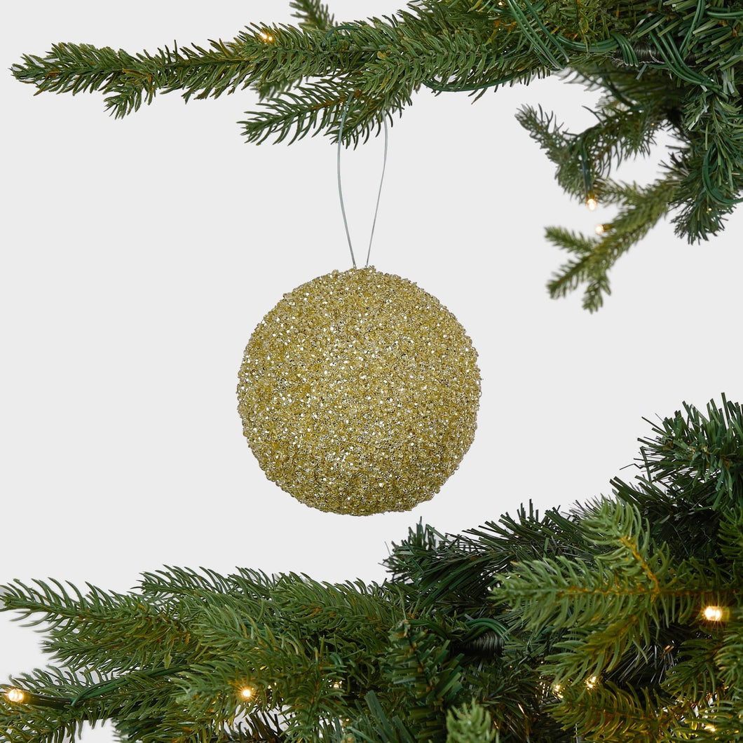 Gold Glitter Dusted Ball Ornament - Set of 6 - ironyhome