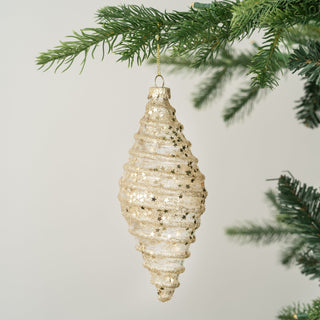Gold Glitter Filled Festive Finial Ornament - ironyhome