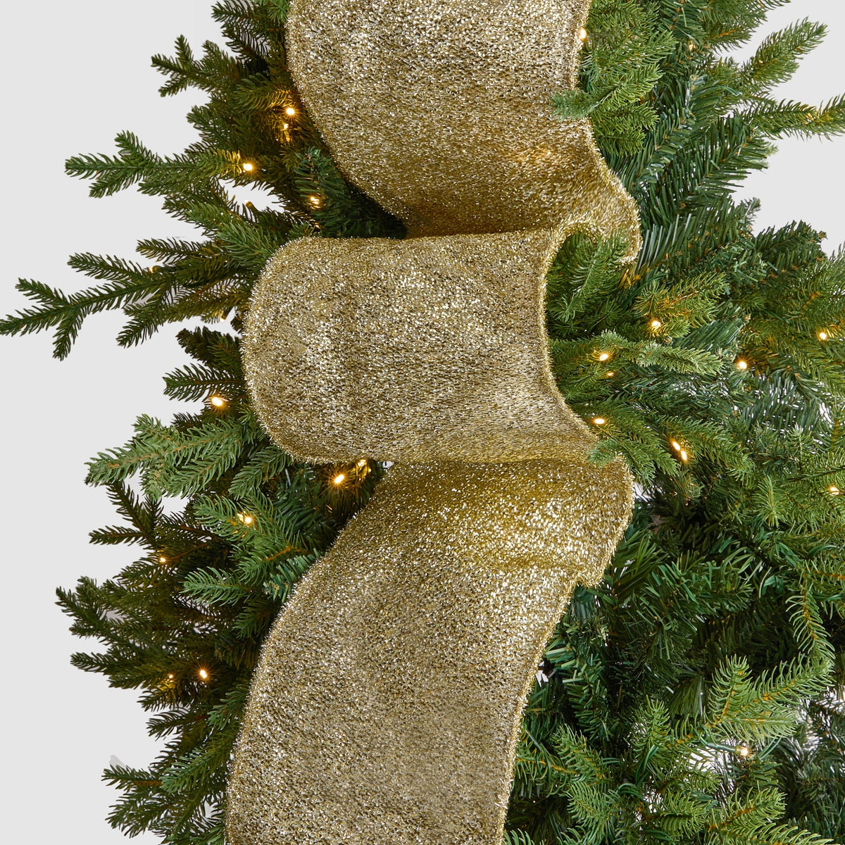 Gold Glitter & Tinsel Christmas Ribbon