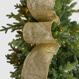 Gold Glitter & Tinsel Christmas Ribbon - ironyhome