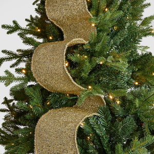 Gold Glitter & Tinsel Christmas Ribbon