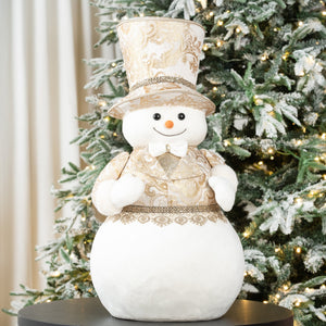 Gold Greetings Snowman Table Top - ironyhome