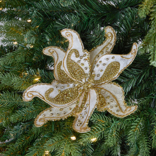 Gold Paisley Flower Pick with Glitter - Set of 4 - ironyhome