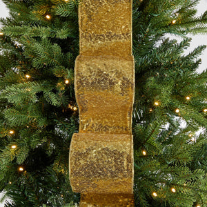 Gold Sequin Christmas Ribbon