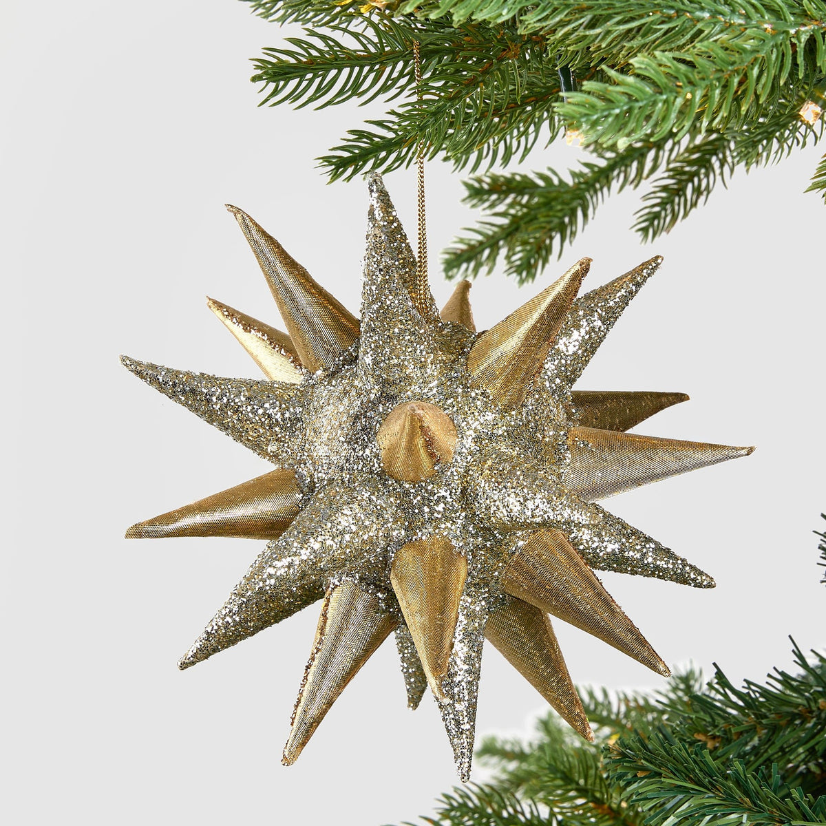 Gold & Silver Spiked 3D Orb Ornament - Set of 4