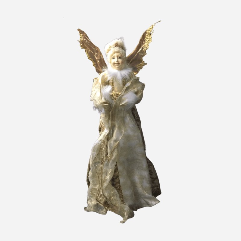 Gold & White Angel Tree Topper - ironyhome