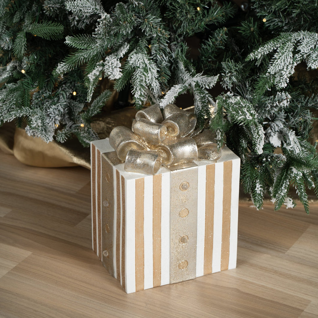 Gold & White Festive Gift Box - ironyhome