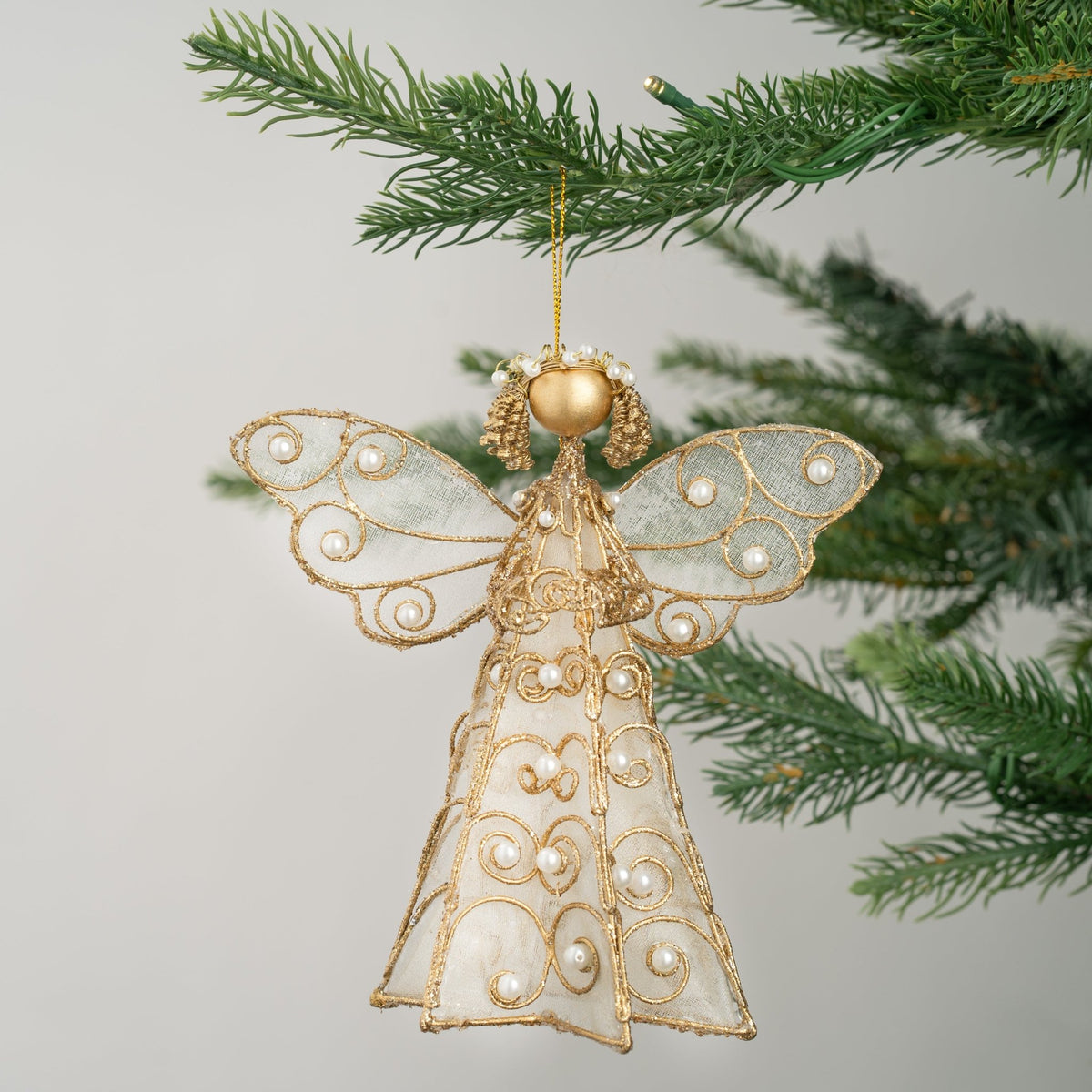 Golden Filigree Angel Ornament