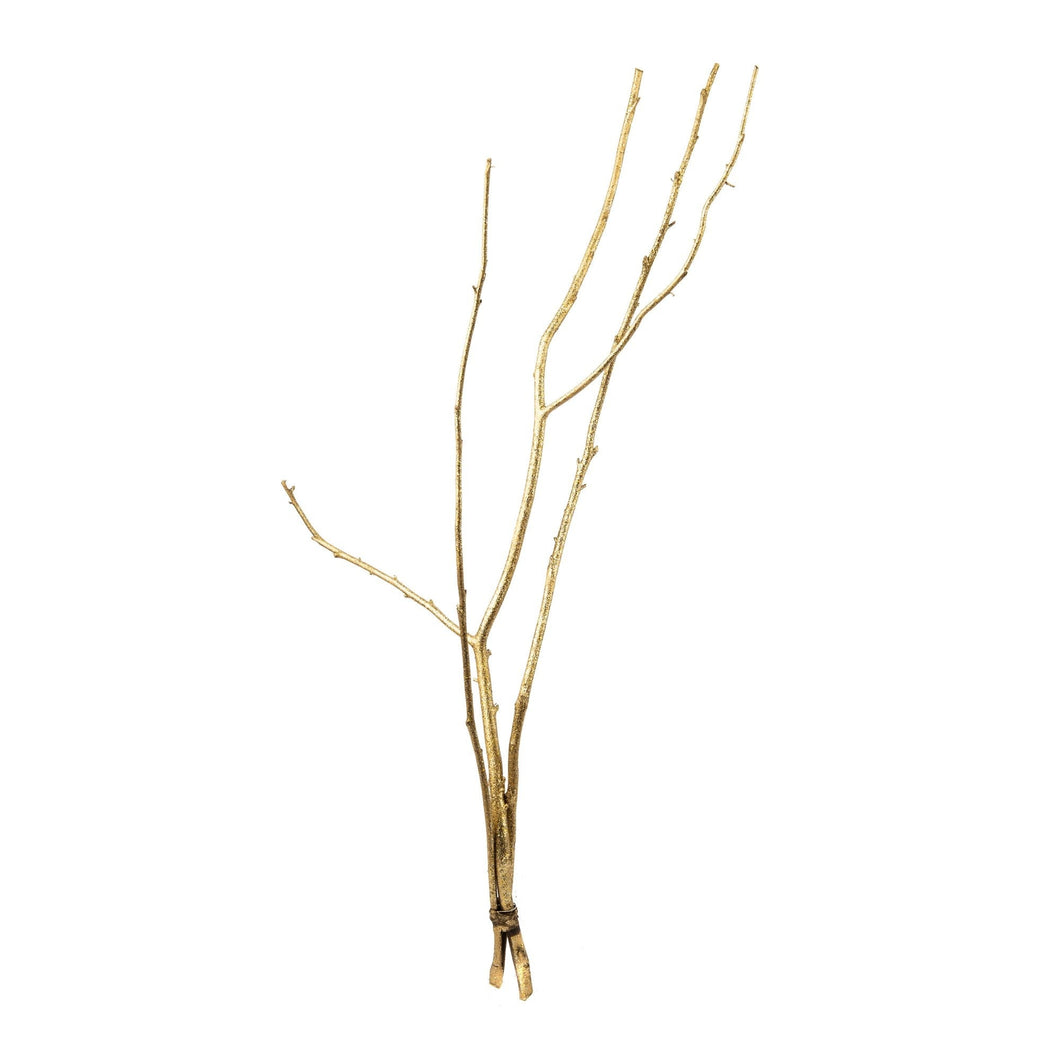 Golden Filler Twig with Capiz Shells - Set of 4 - ironyhome