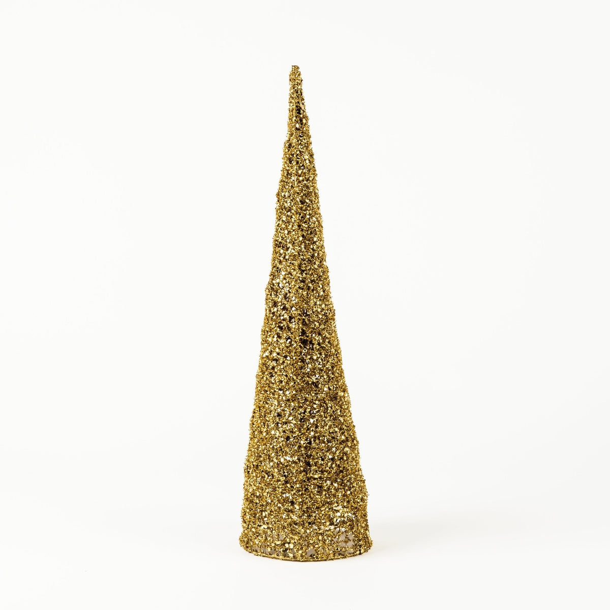 Golden Glitter Cone Tree Table Top