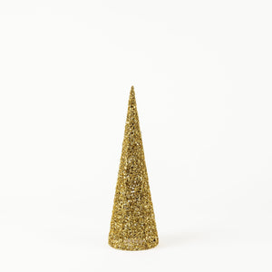 Golden Glitter Cone Tree Table Top