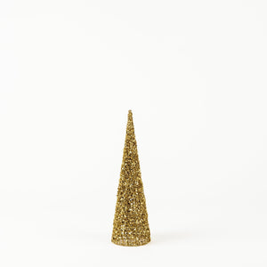 Golden Glitter Cone Tree Table Top - ironyhome