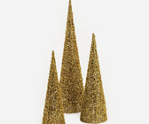 Golden Glitter Cone Tree Table Top - ironyhome