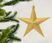 Golden Glitter Star Ornament - Set of 6 - ironyhome