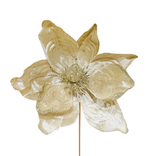 Golden Magnolia Christmas Tree Pick- Set of 6 - ironyhome