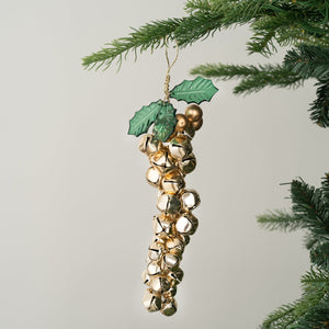 Golden Pinecone Bell Festive Decoration - Set of 6 - ironyhome