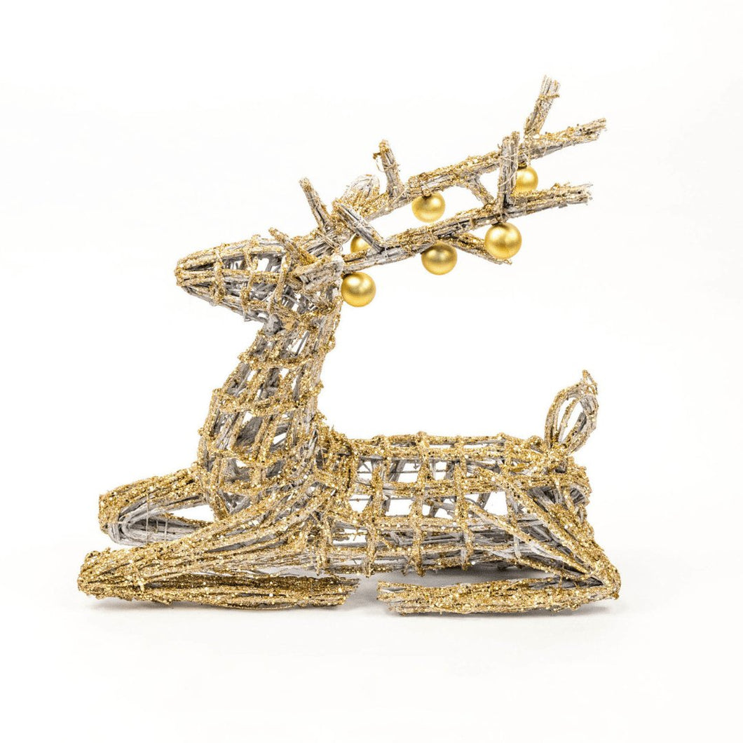 Golden Seated Deer Festive Decoration - ironyhome