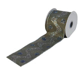 Gray & Silver Glitter Dotted Wave Ribbon - ironyhome