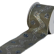 Gray & Silver Glitter Dotted Wave Ribbon - ironyhome