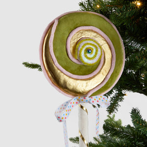 Green & Gold Pastel Lollipop Ornament - Set of 4 - ironyhome