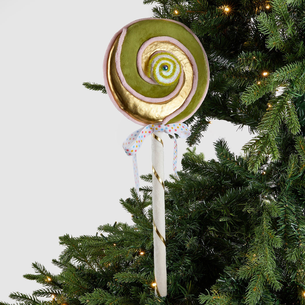Green & Gold Pastel Lollipop Ornament - Set of 4 - ironyhome