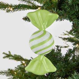 Green Sugar Dusted Large Candy Ornament - Set of 6 - ironyhome