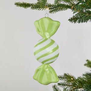 Green Sugar Dusted Large Candy Ornament - Set of 6 - ironyhome