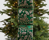 Green Velvet & Gold Christmas Ribbon - ironyhome