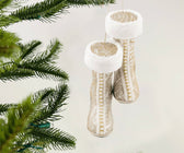 Hanging Champagne High-Heel Boots Ornament - Set of 4 - ironyhome