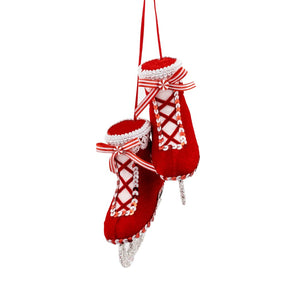 Hanging Red Skate Boots Ornament