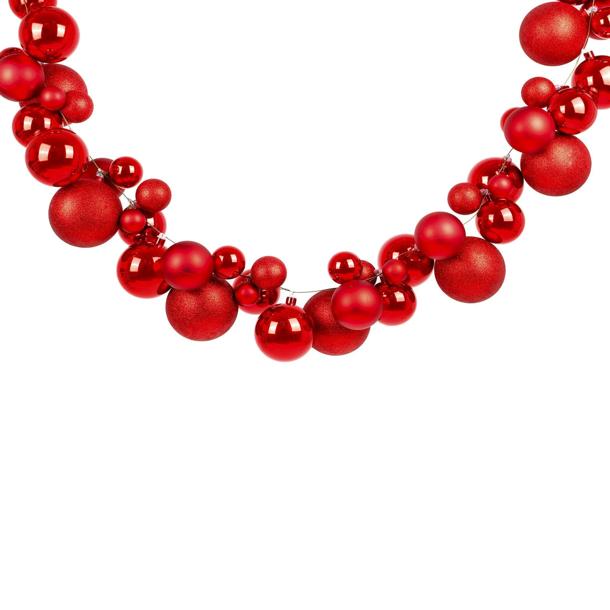 Red 9 Ft Holiday Bauble Garland