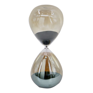 Hourglass with Grey Finish & Black Sand - ironyhome