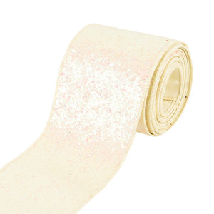 Iridescent White Glitter Ribbon