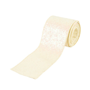 Iridescent White Glitter Ribbon