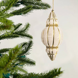 Ivory Finial Ornament with Gold Lining - Set of 6