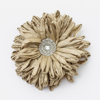 Jeweled Peony Clip W//Clear Glass Jewel Center - ironyhome