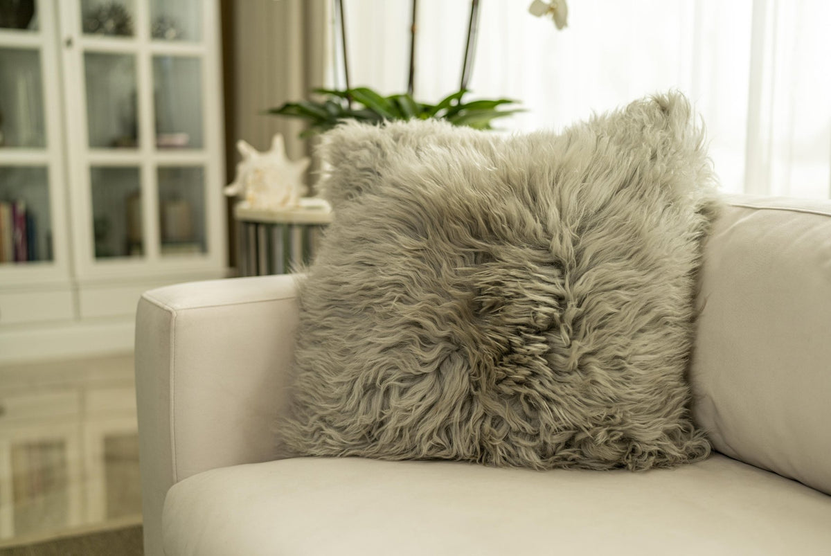 Katina Fur Pillow - Grey