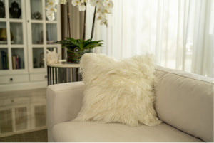 Katina Fur Pillow - Ivory