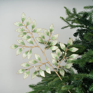 Kraft Flakes Leaf Pick with Pearl Beads - Set of 2 - ironyhome