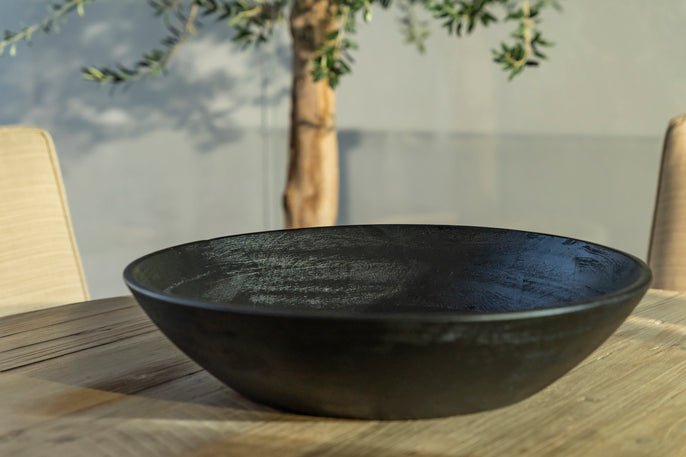 Large Black Mango Wood Bowl