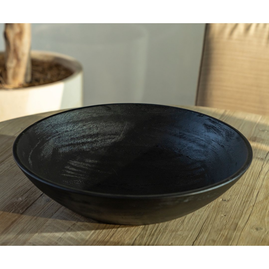 Large Black Mango Wood Bowl