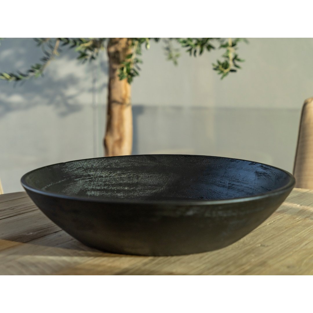 Large Black Mango Wood Bowl