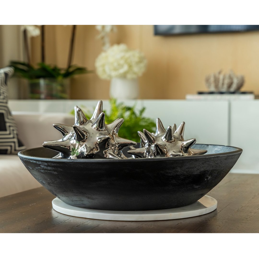 Large Black Mango Wood Bowl