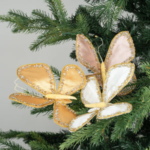Large Tri-Butterfly Sequin Festive Pick in Classic - Set of 2 - ironyhome