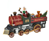 LED & Music Santa with Gift-Loaded Train Table Top - ironyhome