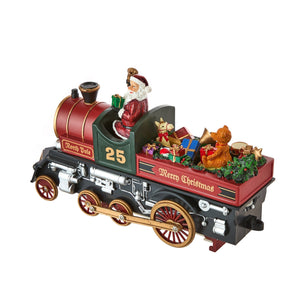 LED & Music Santa with Gift-Loaded Train Table Top