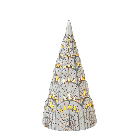 LED Porcelain Tower Cone Tree - ironyhome